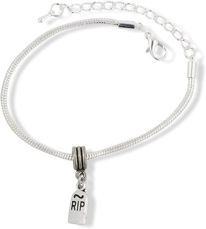 RIP Snake Chain Charm Bracelet