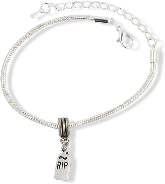 RIP Snake Chain Charm Bracelet