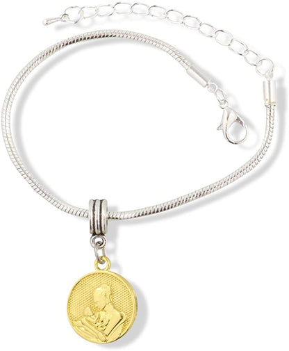 EPJ Mother and Child on Gold Coloured Charm Snake Chain Charm Bracelet