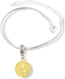 EPJ Mother and Child on Gold Coloured Charm Snake Chain Charm Bracelet