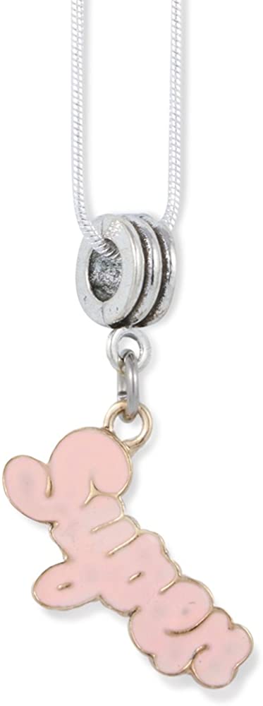 EPJ Super Pink Charm Snake Chain Necklace