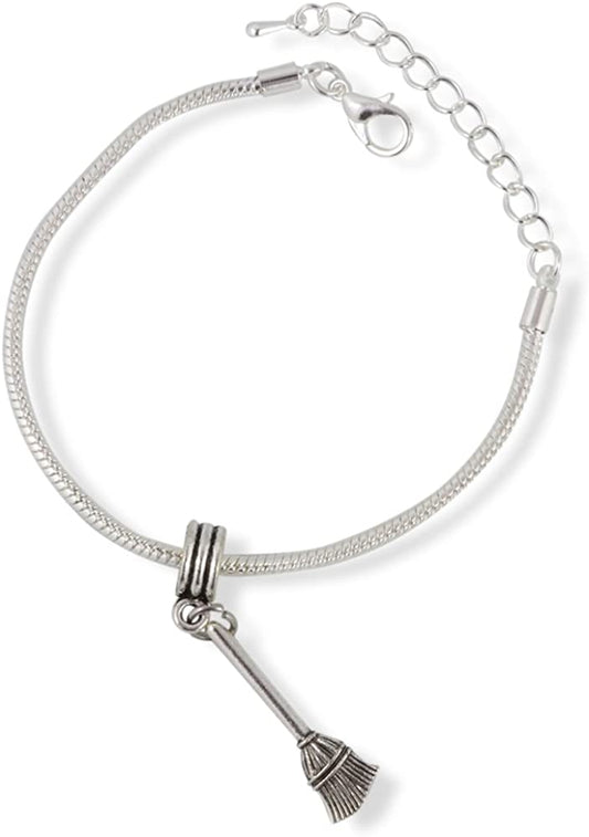 Emerald Park Jewelry Sweeping Broom Snake Chain Charm Bracelet