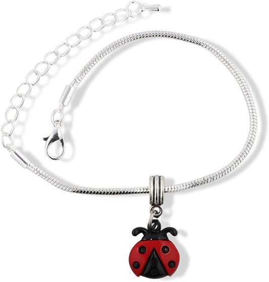 EPJ Ladybug Bracelet | Stainless Steel Snake Chain Charm Bracelet