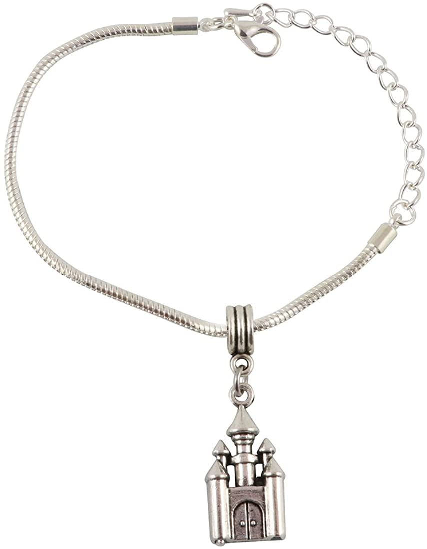 Emerald Park Jewelry Castle Snake Chain Charm Bracelet
