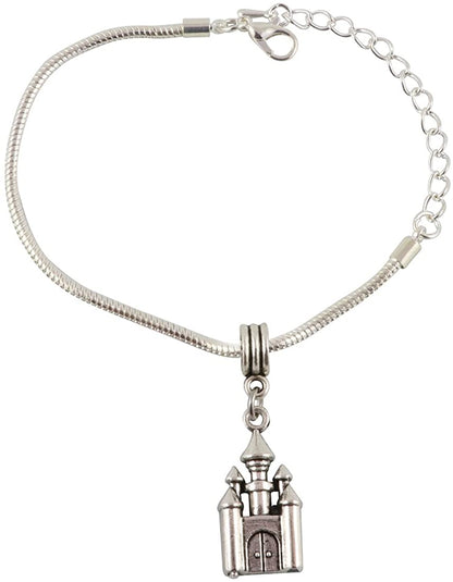 Emerald Park Jewelry Castle Snake Chain Charm Bracelet
