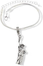 Emerald Park Jewelry Statue of Liberty Large Snake Chain Charm Bracelet