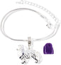 Collie Dog Snake Chain Charm Bracelet