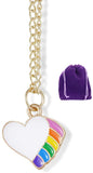 Heart with Side Rainbow Charm Chain Necklace