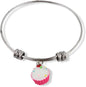 Cupcake (White and Pink Enamel) Fancy Bangle