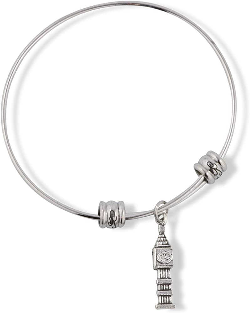 Emerald Park Jewelry Clock Tower Big Ben Fancy Charm Bangle