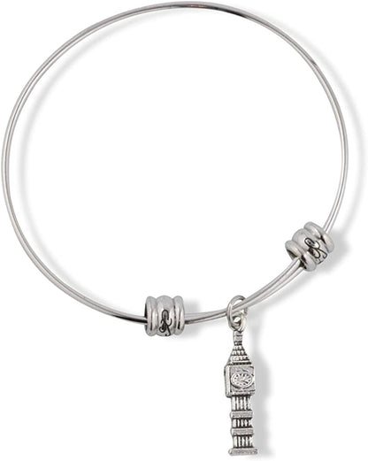 Emerald Park Jewelry Clock Tower Big Ben Fancy Charm Bangle