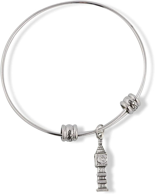 Emerald Park Jewelry Clock Tower Big Ben Fancy Charm Bangle