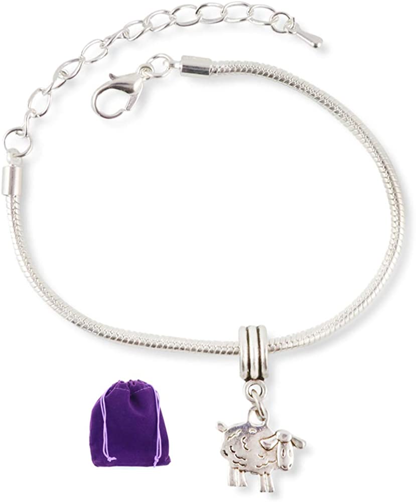 Sheep Bracelet | Animal Bracelets and Sheep Gifts for Sheep Lovers Snake Chain Charm Bracelet