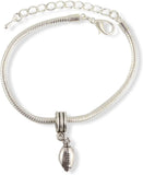 Emerald Park Jewelry Football Snake Chain Charm Bracelet
