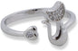 Emerald Park Jewelry Cute Cat and Heart Rhinestone Silver Plated Engagement Ring