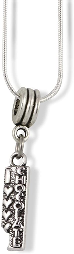 I Love Chocolate Charm Snake Chain Necklace Jewelry