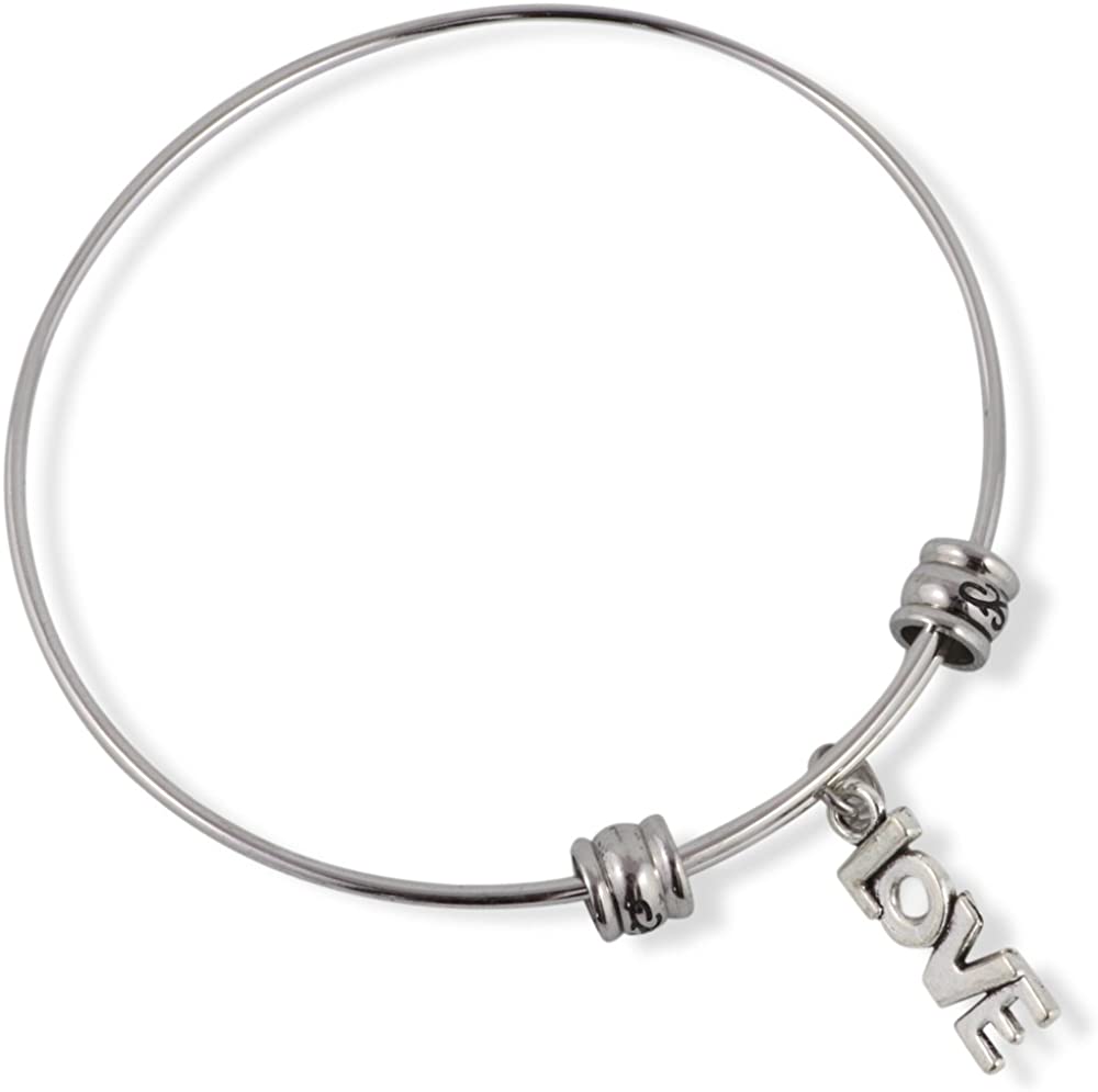 Love (just letters) Fancy Charm Bangle