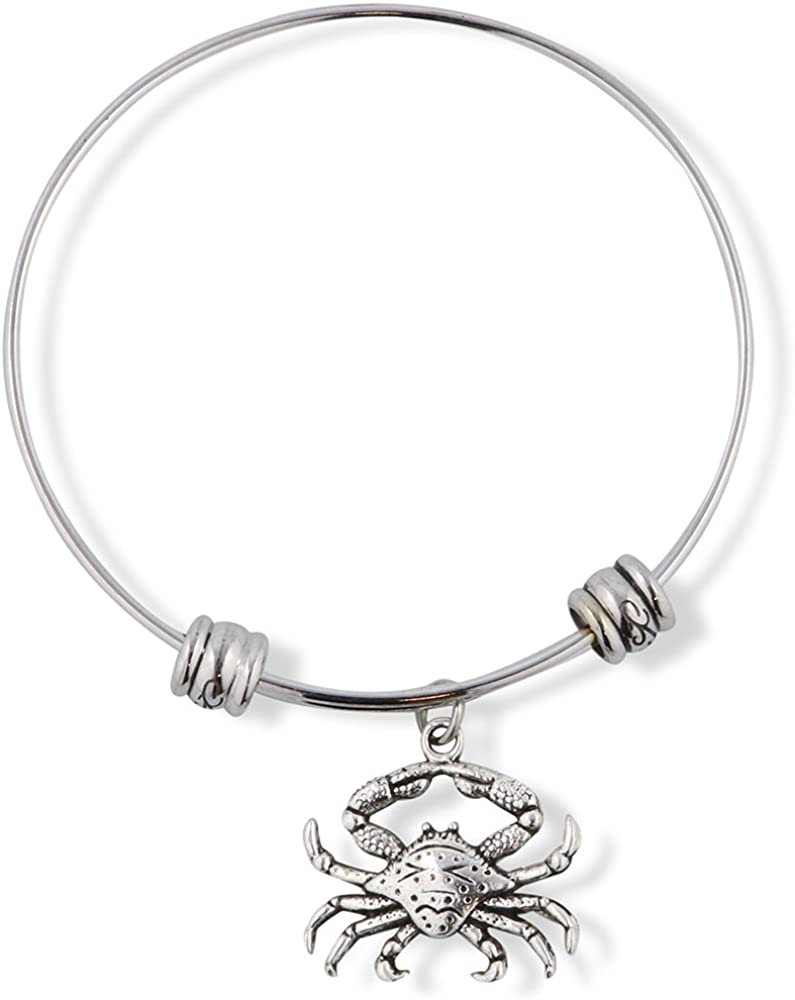 Emerald Park Jewelry Crab with dots on Shell and 2 Eyes Fancy Charm Bangle