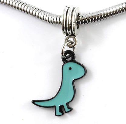 Dinosaur Bracelet | Velociraptor Stainless Steel Snake Chain Bracelet 100% Stainless Steel Snake Chain Bracelet