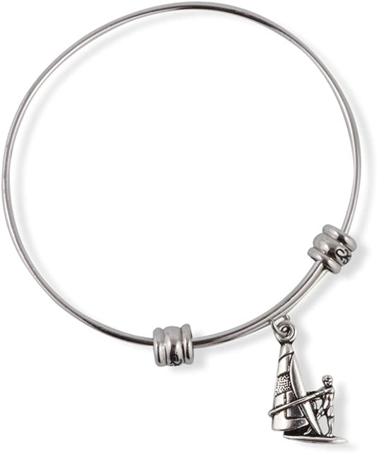 Emerald Park Jewelry Wind Surfing Person on Sailboard Fancy Bangle