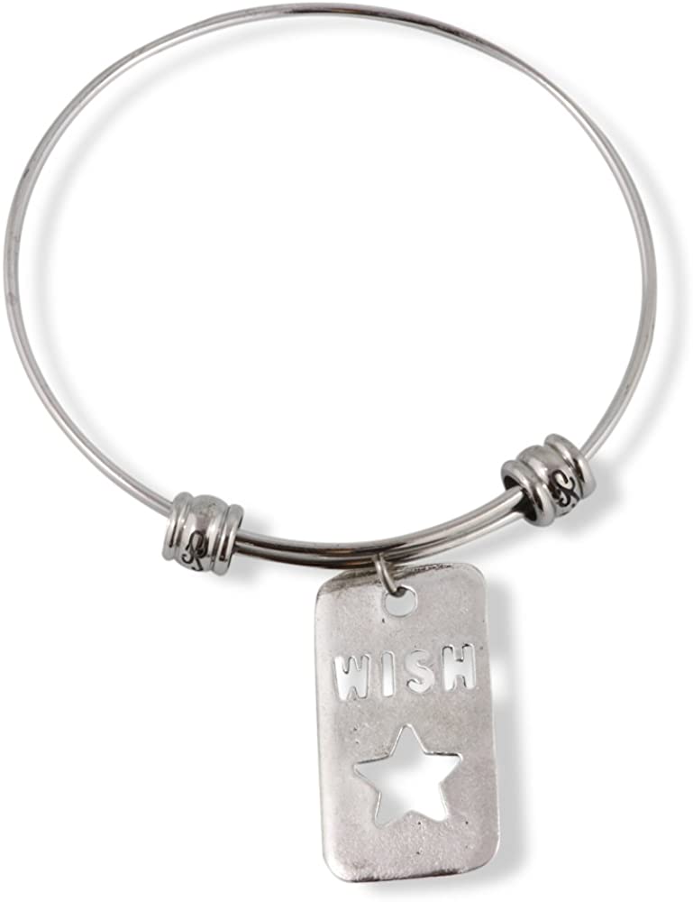 Emerald Park Jewelry Wish Text Fancy Bangle