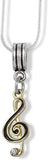 Treble Clef Music Symbol Charm Snake Chain Necklace