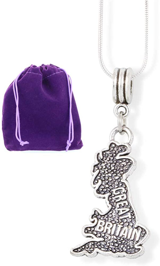Great Britain Map Necklace | A Britain Souvenir Discover Britain to Wear during your Great Tours England Scotland and Wales a Great Britain Gift for Those Who Love to Tour England and Travel England