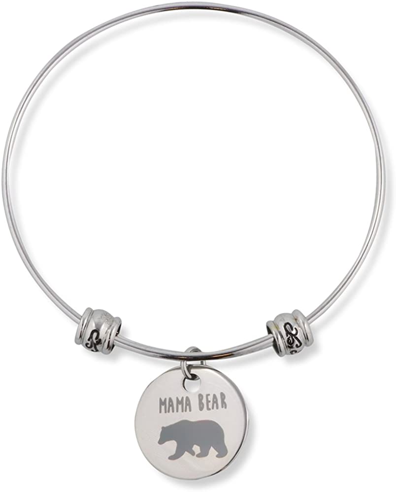 Emerald Park Jewelry Mama Mother Bear Fancy Charm Bangle