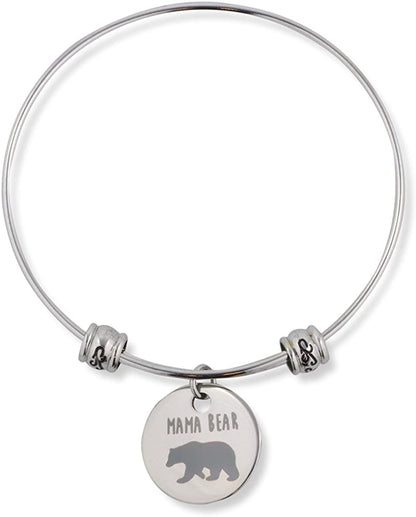 Emerald Park Jewelry Mama Mother Bear Fancy Charm Bangle