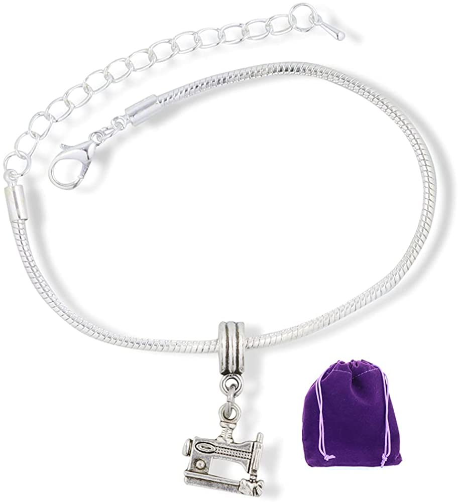 Emerald Park Jewelry Sewing Machine Snake Chain Charm Bracelet