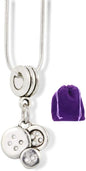 Emerald Park Jewelry Button Necklace | Sewing Charm Snake Chain Necklace