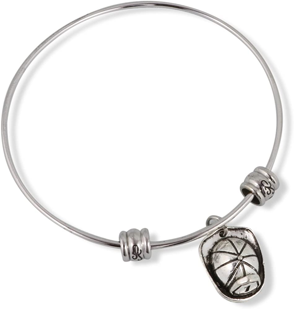 Emerald Park Jewelry Fireman Helmet (with No 1 on Front) Fancy Bangle