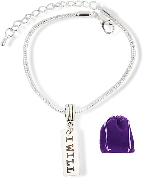 I Will Inspirational Bracelet | Sayings Snake Chain Charm Bracelet