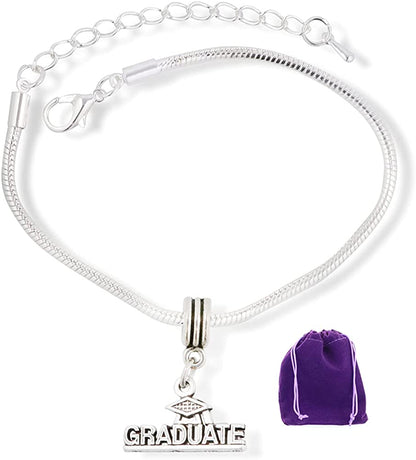 Graduate Snake Chain Charm Bracelet