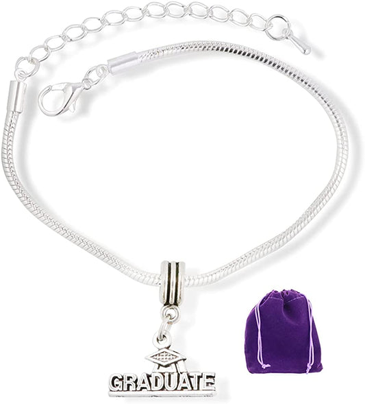 Graduate Snake Chain Charm Bracelet