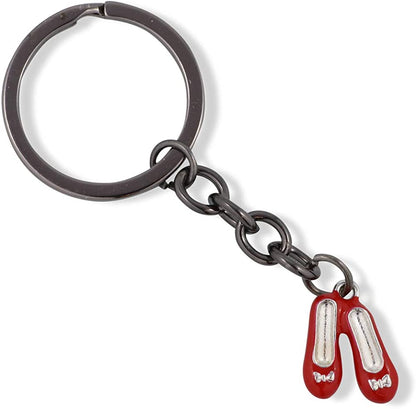 Wizard of Oz Bracelet and Keychain | Dorothy Ruby Red Slippers Charm Snake Chain Necklace Bundled with Ruby Red Slippers Shoes Charm Keychain