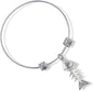 Emerald Park Jewelry Fish Bones Skeleton Fancy Charm Bangle