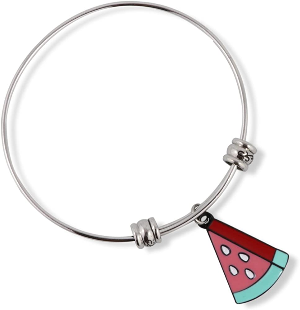 Watermelon Bracelet | Enamel on Metal Charm Fancy Bangle