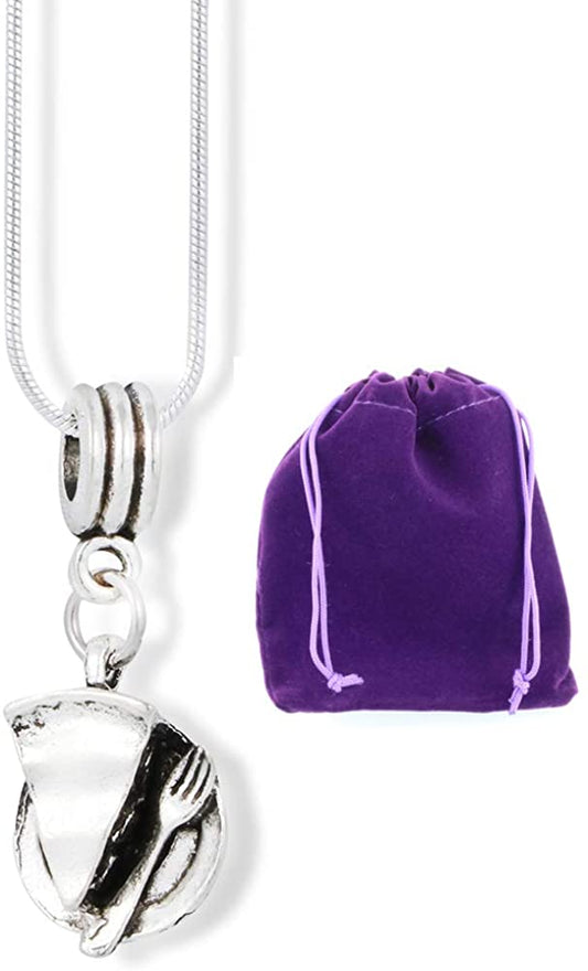 Baking Gifts | Pie Baking Gifts for Women Who Love To Bake Pie Necklace Cooking Gifts with Food Charms of a Slice Of Pie and a Fork Jewelry for Women A Gift Womens Necklace or Necklaces for Men