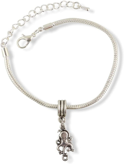 Octopus Bracelet | Octopus Jewelry Stainless Steel Snake Chain Charm Bracelet