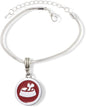 Emerald Park Jewelry Dog Food Dish in Red and Silver Bone in Bowl Snake Chain Charm Bracelet