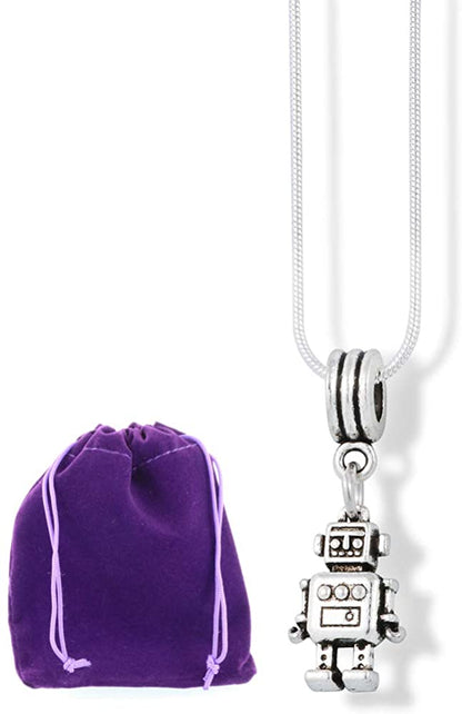Robot Charm Snake Chain Necklace