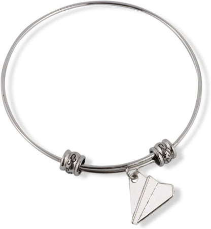 Emerald Park Jewelry Paper Airplane Bracelet | Fancy Charm Bangle