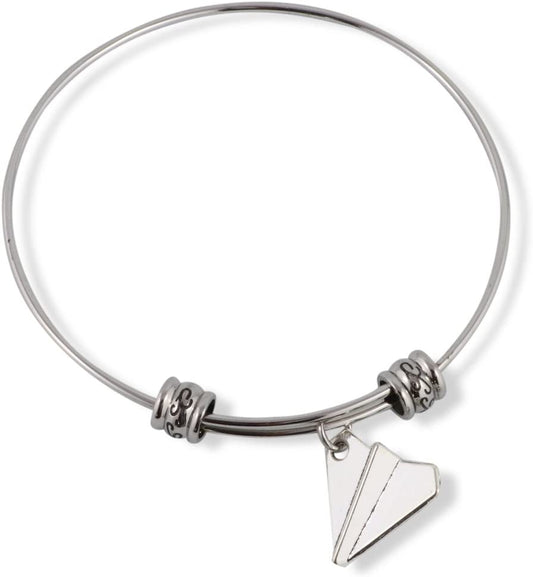 Emerald Park Jewelry Paper Airplane Bracelet | Fancy Charm Bangle