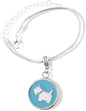 EPJ Scottish Terrier Gift | Silver on Blue Round Stainless Steel Charm Bracelet