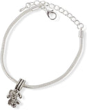 Frog Prince with Crown Snake Chain Charm Bracelet