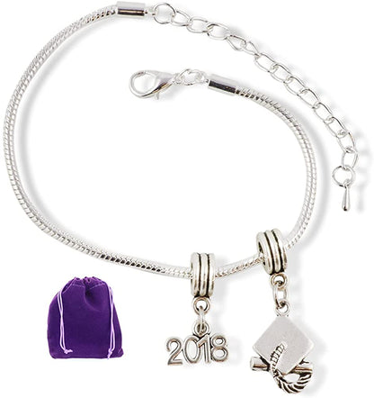 2018 Graduation Party Gifts for Her Bracelet Jewelry Charm Gift for Women and Men Accessories Favors Class of 2018 Grad Gifts