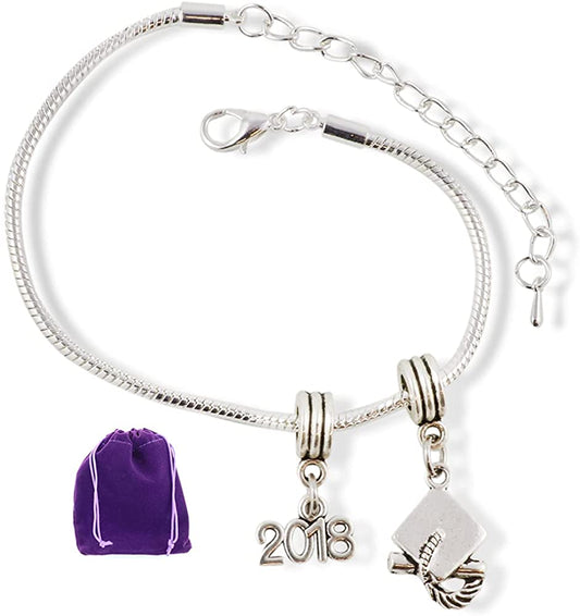 2018 Graduation Party Gifts for Her Bracelet Jewelry Charm Gift for Women and Men Accessories Favors Class of 2018 Grad Gifts