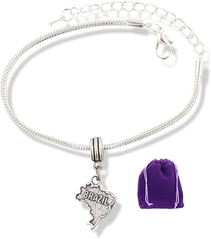 Dave The Bunny Brazil Bracelet | Stainless Steel Snake Chain Bracelet