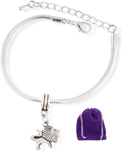 Emerald Park Jewelry Small Lion Roaring Snake Chain Charm Bracelet